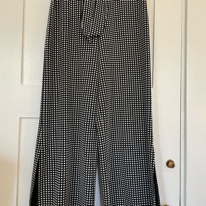 Anthropologie Black and White Wide Leg Split Pants Size Small